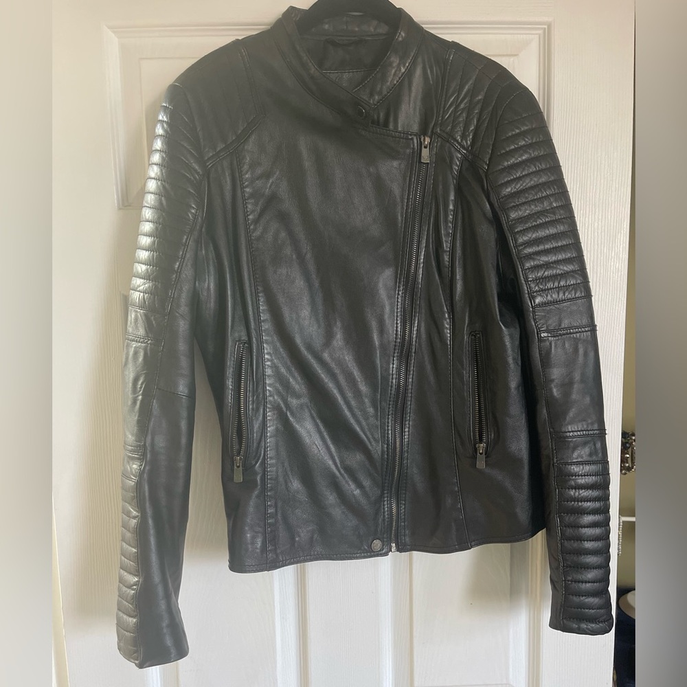 Bod & Christensen Women’s Black Leather Biker Style Jacket